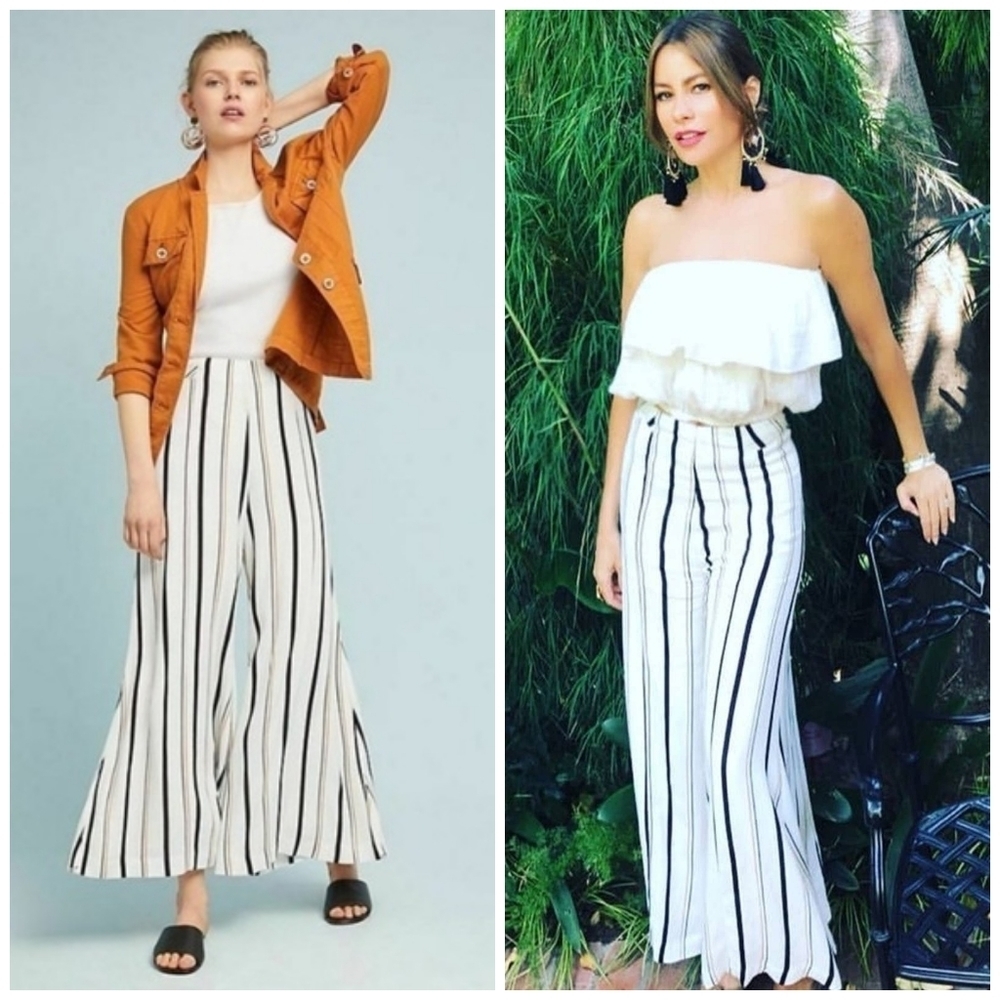 Anthropologie Ett:Twa striped wide leg pants 4P